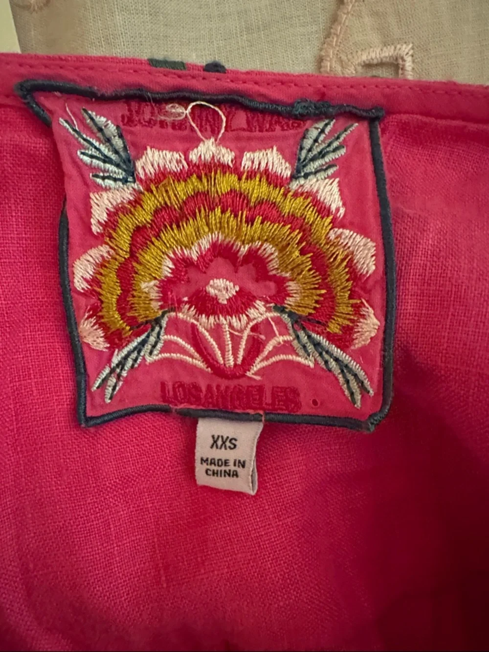 Johnny Was pink embroidered top - Picture 3 of 5